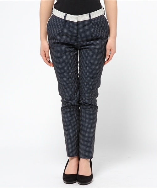 EDIT. FOR LULU（エディットフォールル）の「◆EQUIPAGE ドットジャガードテーパードパンツ（その他パンツ・レディース・ネイビー・SMALL/MEDIUM/X-SMALL）」の2枚目の写真