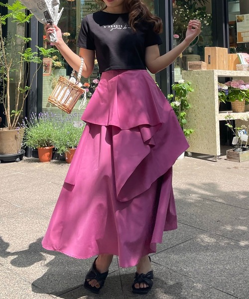 ROYAL PARTY(ロイヤルパーティー)の「刺繍Tシャツ(Tシャツ/カットソー・レディース・ブラック/パープル/オフホワイト・FREE)」の3枚目の写真