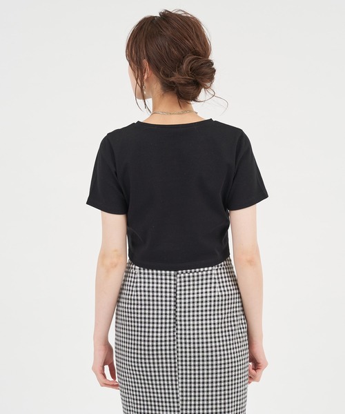 ROYAL PARTY(ロイヤルパーティー)の「刺繍Tシャツ(Tシャツ/カットソー・レディース・ブラック/パープル/オフホワイト・FREE)」の18枚目の写真