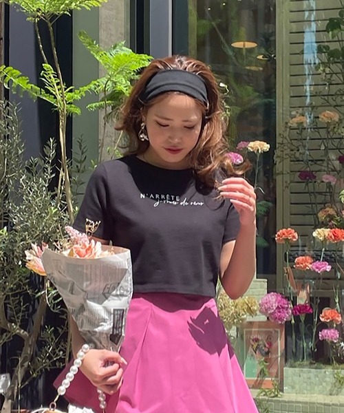 ROYAL PARTY(ロイヤルパーティー)の「刺繍Tシャツ(Tシャツ/カットソー・レディース・ブラック/パープル/オフホワイト・FREE)」の14枚目の写真