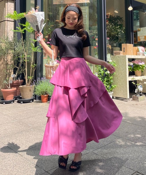 ROYAL PARTY(ロイヤルパーティー)の「刺繍Tシャツ(Tシャツ/カットソー・レディース・ブラック/パープル/オフホワイト・FREE)」の19枚目の写真