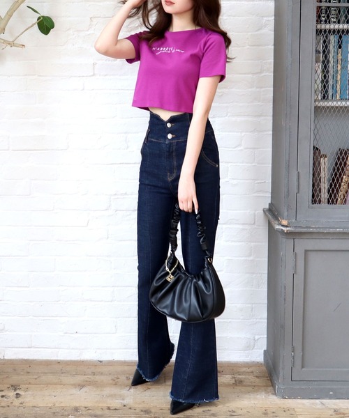 ROYAL PARTY(ロイヤルパーティー)の「刺繍Tシャツ(Tシャツ/カットソー・レディース・ブラック/パープル/オフホワイト・FREE)」の12枚目の写真