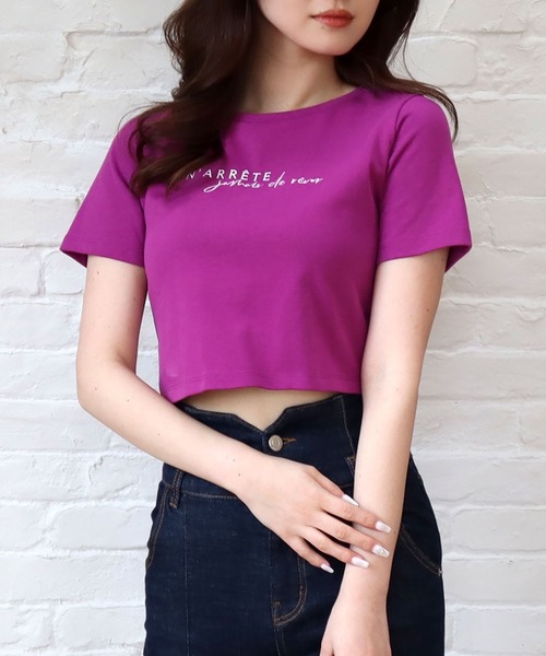 ROYAL PARTY(ロイヤルパーティー)の「刺繍Tシャツ(Tシャツ/カットソー・レディース・ブラック/パープル/オフホワイト・FREE)」の17枚目の写真
