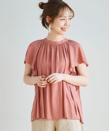 le.coeur blanc | サテンギャザーフレアスリーブブラウス(シャツ/ブラウス)