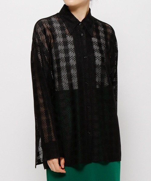 LOWRYS FARM（ローリーズファーム）の「チドリレースシャツ　279578（シャツ/ブラウス・レディース・ブラック/ブラウン/オフホワイト・FREE）」の22枚目の写真