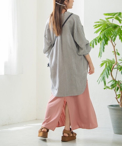 Crisp（クリスプ）の「ストライプルーズシャツ（シャツ/ブラウス・レディース・ブラック/ピンク/ブルー・FREE）」の10枚目の写真