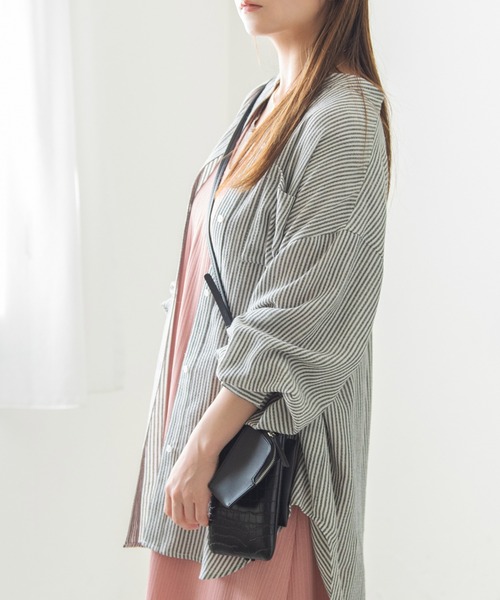 Crisp（クリスプ）の「ストライプルーズシャツ（シャツ/ブラウス・レディース・ブラック/ピンク/ブルー・FREE）」の11枚目の写真