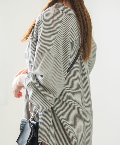 Crisp（クリスプ）の「ストライプルーズシャツ（シャツ/ブラウス・レディース・ブラック/ピンク/ブルー・FREE）」の12枚目の写真