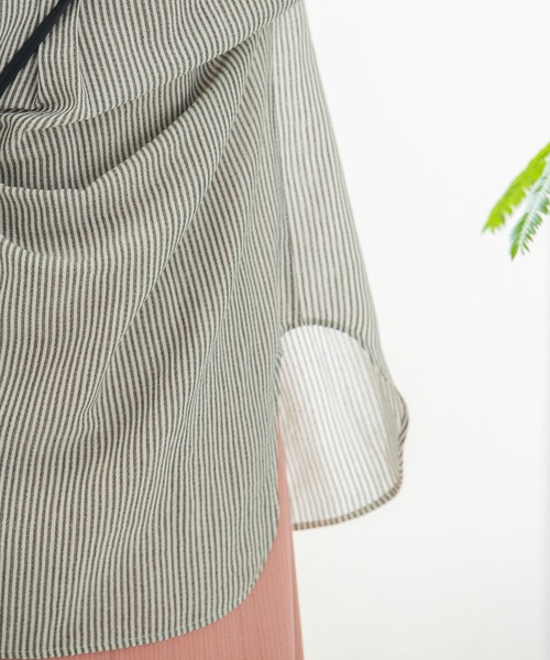 Crisp（クリスプ）の「ストライプルーズシャツ（シャツ/ブラウス・レディース・ブラック/ピンク/ブルー・FREE）」の13枚目の写真