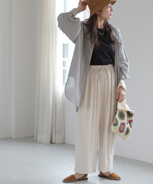 Crisp（クリスプ）の「ストライプルーズシャツ（シャツ/ブラウス・レディース・ブラック/ピンク/ブルー・FREE）」の4枚目の写真