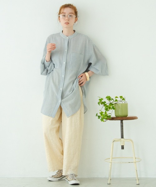 Crisp（クリスプ）の「ストライプルーズシャツ（シャツ/ブラウス・レディース・ブラック/ピンク/ブルー・FREE）」の15枚目の写真