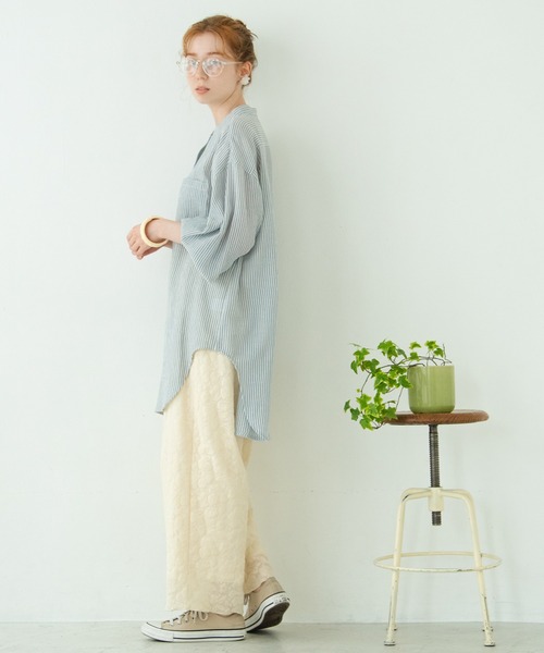 Crisp（クリスプ）の「ストライプルーズシャツ（シャツ/ブラウス・レディース・ブラック/ピンク/ブルー・FREE）」の16枚目の写真