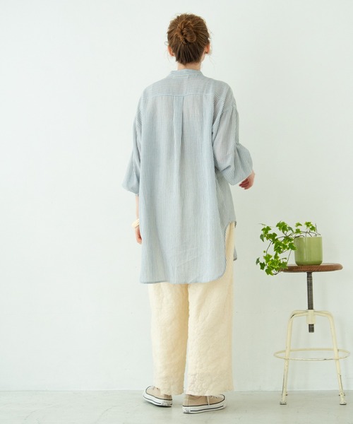 Crisp（クリスプ）の「ストライプルーズシャツ（シャツ/ブラウス・レディース・ブラック/ピンク/ブルー・FREE）」の17枚目の写真