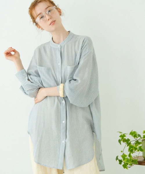 Crisp（クリスプ）の「ストライプルーズシャツ（シャツ/ブラウス・レディース・ブラック/ピンク/ブルー・FREE）」の18枚目の写真