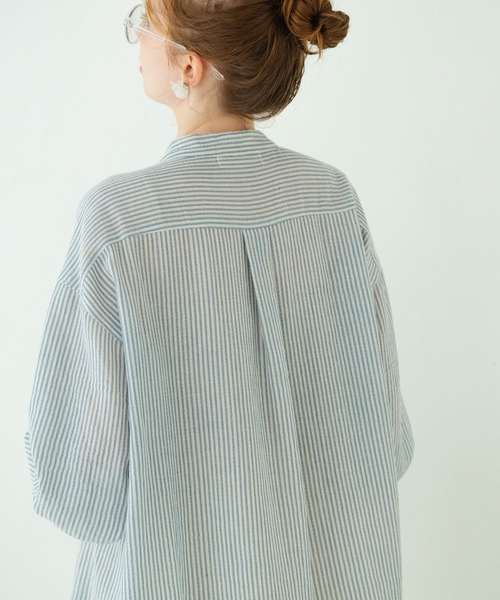 Crisp（クリスプ）の「ストライプルーズシャツ（シャツ/ブラウス・レディース・ブラック/ピンク/ブルー・FREE）」の20枚目の写真