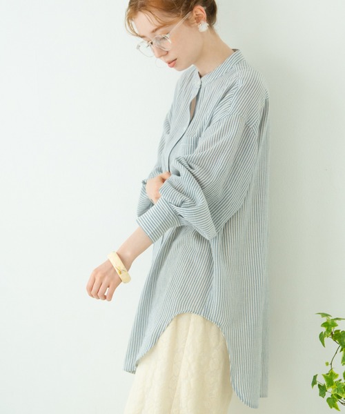 Crisp（クリスプ）の「ストライプルーズシャツ（シャツ/ブラウス・レディース・ブラック/ピンク/ブルー・FREE）」の21枚目の写真