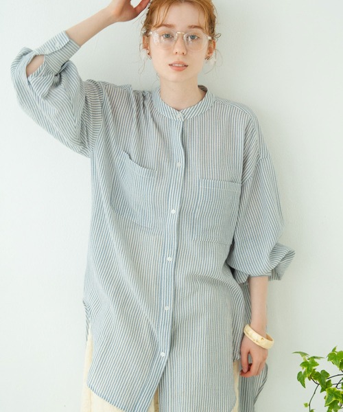 Crisp（クリスプ）の「ストライプルーズシャツ（シャツ/ブラウス・レディース・ブラック/ピンク/ブルー・FREE）」の22枚目の写真