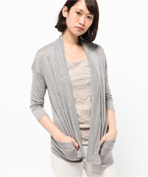 OUTLET（アウトレット）の「【Discoat Petit】テンセルトッパーカーディガン（Tシャツ/カットソー・レディース・グレー/グリーン/ネイビー・FREE）」の2枚目の写真