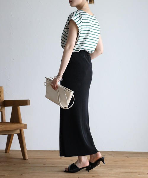 Bonjour Sagan（ボンジュールサガン）の「プリーツタイトスカート（スカート・レディース・ブラック/ライトベージュ/カーキ系/ダークグリーン/マスタード/テラコッタ・FREE）」の14枚目の写真