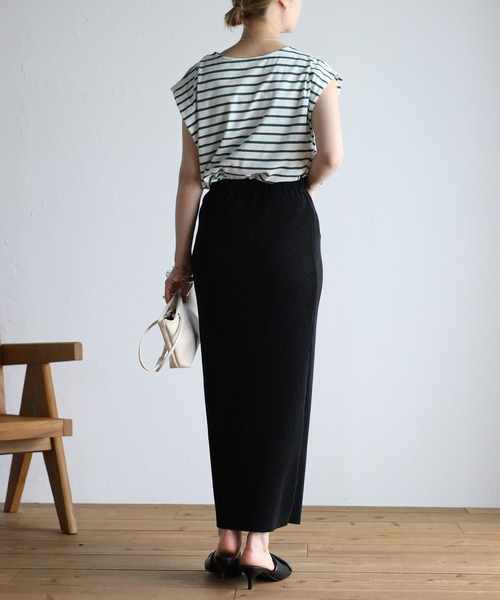 Bonjour Sagan（ボンジュールサガン）の「プリーツタイトスカート（スカート・レディース・ブラック/ライトベージュ/カーキ系/ダークグリーン/マスタード/テラコッタ・FREE）」の12枚目の写真