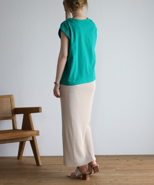 Bonjour Sagan（ボンジュールサガン）の「プリーツタイトスカート（スカート・レディース・ブラック/ライトベージュ/カーキ系/ダークグリーン/マスタード/テラコッタ・FREE）」の7枚目の写真