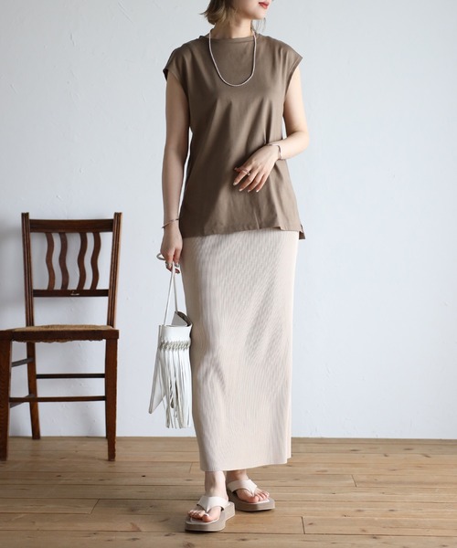 Bonjour Sagan（ボンジュールサガン）の「プリーツタイトスカート（スカート・レディース・ブラック/ライトベージュ/カーキ系/ダークグリーン/マスタード/テラコッタ・FREE）」の21枚目の写真