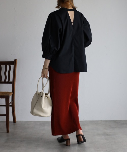 Bonjour Sagan（ボンジュールサガン）の「プリーツタイトスカート（スカート・レディース・ブラック/ライトベージュ/カーキ系/ダークグリーン/マスタード/テラコッタ・FREE）」の22枚目の写真