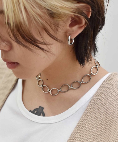 LHME（エルエイチエムイー）の「【WEB限定】”Gleam”オーバルチャンキーチェーンネックレス/サージカルステンレス（金属アレルギー対応）【LHME / エルエイチエムイー】（ネックレス・レディース・シルバー/ゴールド・43cm）」の15枚目の写真