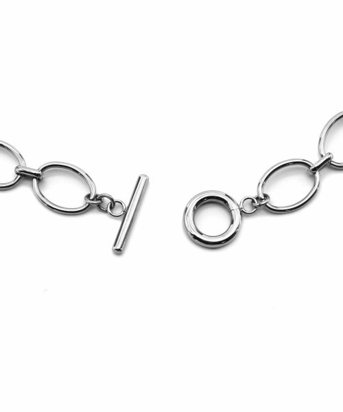 LHME（エルエイチエムイー）の「【WEB限定】”Gleam”オーバルチャンキーチェーンネックレス/サージカルステンレス（金属アレルギー対応）【LHME / エルエイチエムイー】（ネックレス・レディース・シルバー/ゴールド・43cm）」の4枚目の写真