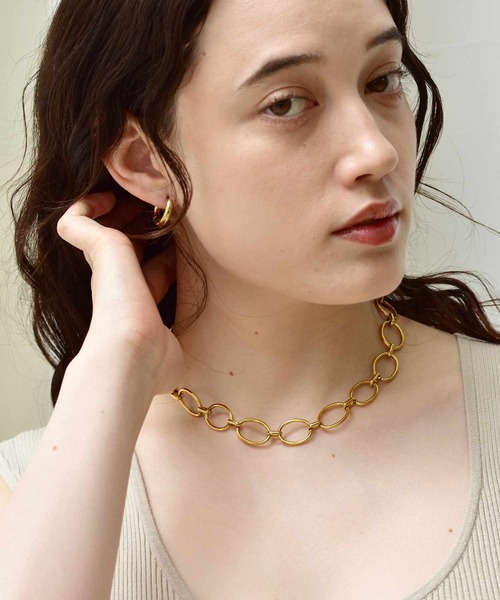 LHME（エルエイチエムイー）の「【WEB限定】”Gleam”オーバルチャンキーチェーンネックレス/サージカルステンレス（金属アレルギー対応）【LHME / エルエイチエムイー】（ネックレス・レディース・シルバー/ゴールド・43cm）」の21枚目の写真