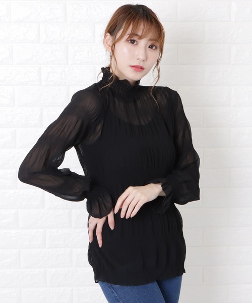 Lace Ladies（レースレディース）の「マジョリカプリーツハイネックブラウス（シャツ/ブラウス・レディース・ホワイト/ブラック/アイボリー・FREE）」の3枚目の写真