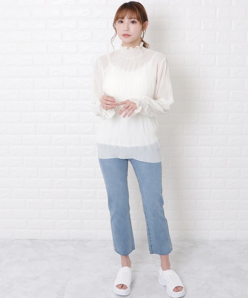 Lace Ladies（レースレディース）の「マジョリカプリーツハイネックブラウス（シャツ/ブラウス・レディース・ホワイト/ブラック/アイボリー・FREE）」の13枚目の写真