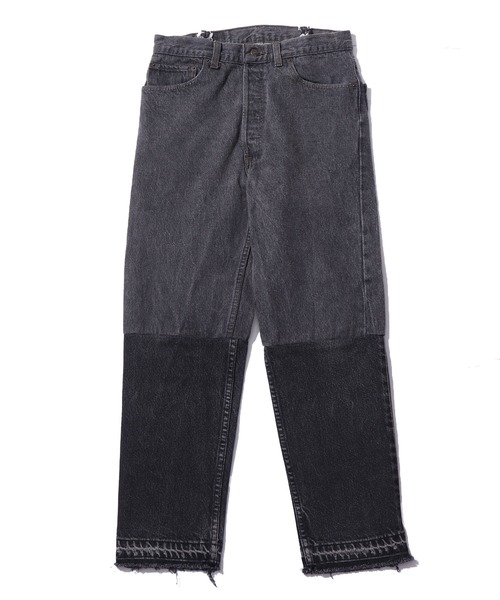 THRIFTY LOOK(スリフティールック)の「THRIFTY LOOK/スリフティルック LEVIS ”REMAKE”PANTS リメイクデニムパンツ(デニムパンツ・メンズ・ブラック系その他3/グレー系その他2/ネイビー系1/ブラック系その他2/グレー系その他/ブルー系その他2/ブルー系その他/ネイビー系/グレー系その他3/ブラック系その他・FREE)」の4枚目の写真