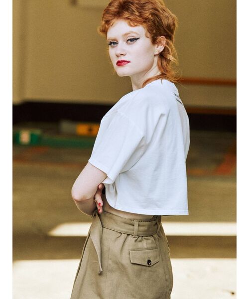 jouetie（ジュエティ）の「ハートクロップド Tシャツ（Tシャツ/カットソー・レディース・ブラック/オフホワイト/ピンク・MEDIUM）」の14枚目の写真