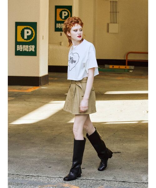 jouetie（ジュエティ）の「ハートクロップド Tシャツ（Tシャツ/カットソー・レディース・ブラック/オフホワイト/ピンク・MEDIUM）」の16枚目の写真