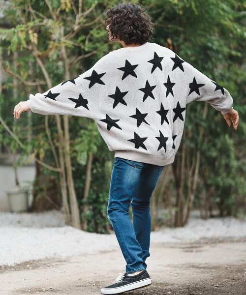 CAMBIO（カンビオ）の「mn2608-Star Intarsiare Knit Pullover ニット（ニット/セーター・メンズ・ライトグレー/ブラック・S/M/L）」の16枚目の写真