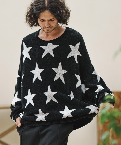 CAMBIO（カンビオ）の「mn2608-Star Intarsiare Knit Pullover ニット（ニット/セーター・メンズ・ライトグレー/ブラック・S/M/L）」の20枚目の写真