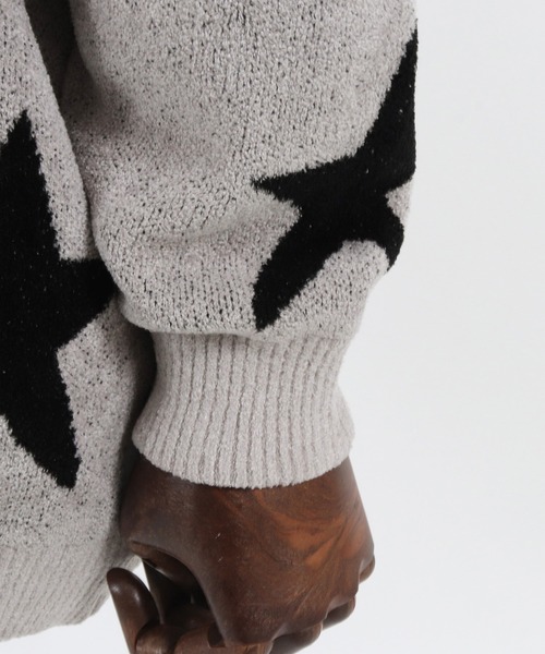 CAMBIO（カンビオ）の「mn2608-Star Intarsiare Knit Pullover ニット（ニット/セーター・メンズ・ライトグレー/ブラック・S/M/L）」の7枚目の写真