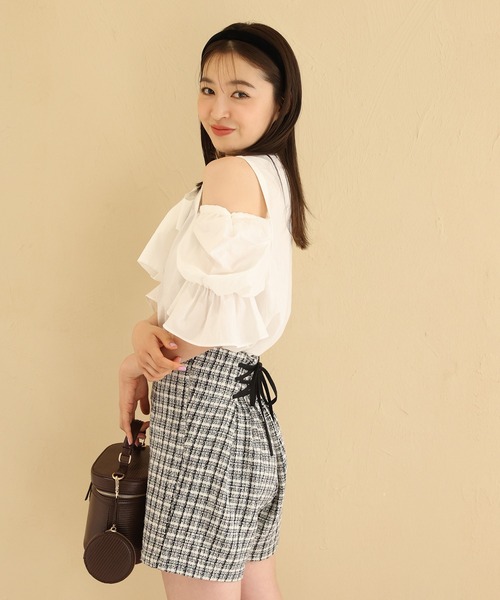 one after another NICE CLAUP（ワンアフターアナザーナイスクラップ）の「【セットアップあり】バックレースアップハイウェストショートパンツ（その他パンツ・レディース・ブラック/ブラック系その他/ブラック系・FREE）」の20枚目の写真