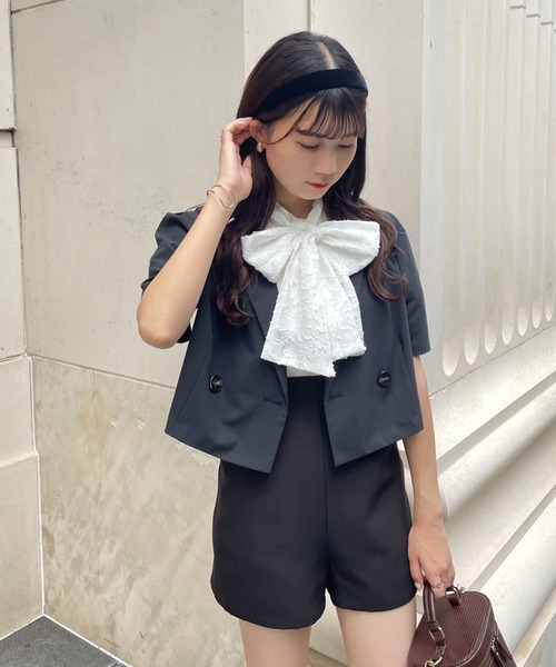 one after another NICE CLAUP（ワンアフターアナザーナイスクラップ）の「【セットアップあり】バックレースアップハイウェストショートパンツ（その他パンツ・レディース・ブラック/ブラック系その他/ブラック系・FREE）」の12枚目の写真