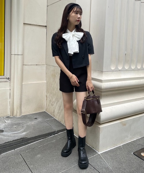 one after another NICE CLAUP（ワンアフターアナザーナイスクラップ）の「【セットアップあり】バックレースアップハイウェストショートパンツ（その他パンツ・レディース・ブラック/ブラック系その他/ブラック系・FREE）」の13枚目の写真