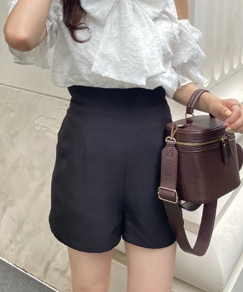 one after another NICE CLAUP（ワンアフターアナザーナイスクラップ）の「【セットアップあり】バックレースアップハイウェストショートパンツ（その他パンツ・レディース・ブラック/ブラック系その他/ブラック系・FREE）」の5枚目の写真