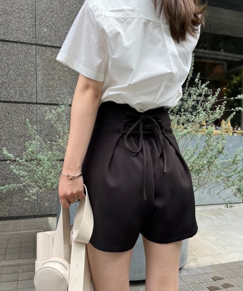 one after another NICE CLAUP（ワンアフターアナザーナイスクラップ）の「【セットアップあり】バックレースアップハイウェストショートパンツ（その他パンツ・レディース・ブラック/ブラック系その他/ブラック系・FREE）」の8枚目の写真