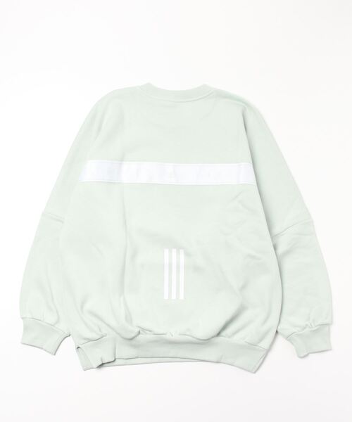 adidas（アディダス）の「adidas/アディダス  ビッグシルエット/オーバーサイズ/スリーストライプスバックプリントスウェット   CK591（スウェット・レディース・ブラック/グリーン/ホワイト・L/M）」の3枚目の写真
