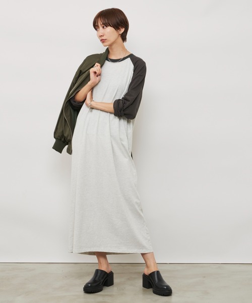 Auntie Rosa Holiday（アンティローザホリデー）の「ラグランスリーブBIGワンピース（ワンピース・レディース・チャコールグレー/ブラック・FREE）」の12枚目の写真