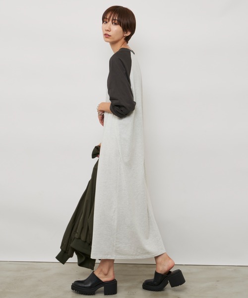 Auntie Rosa Holiday（アンティローザホリデー）の「ラグランスリーブBIGワンピース（ワンピース・レディース・チャコールグレー/ブラック・FREE）」の16枚目の写真