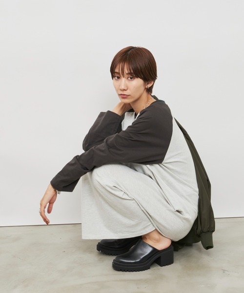 Auntie Rosa Holiday（アンティローザホリデー）の「ラグランスリーブBIGワンピース（ワンピース・レディース・チャコールグレー/ブラック・FREE）」の21枚目の写真