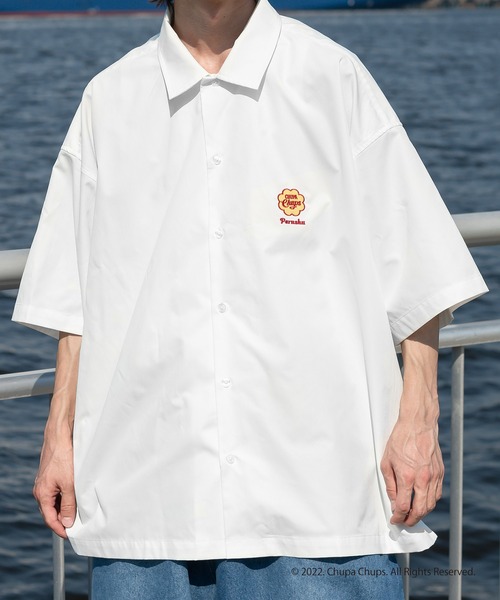 Perushu(ペルーシュ)の「Perushu×Chupa Chups刺繍シャツ(Tシャツ/カットソー・メンズ・オフホワイト/ライトブルー・LARGE/MEDIUM)」の5枚目の写真