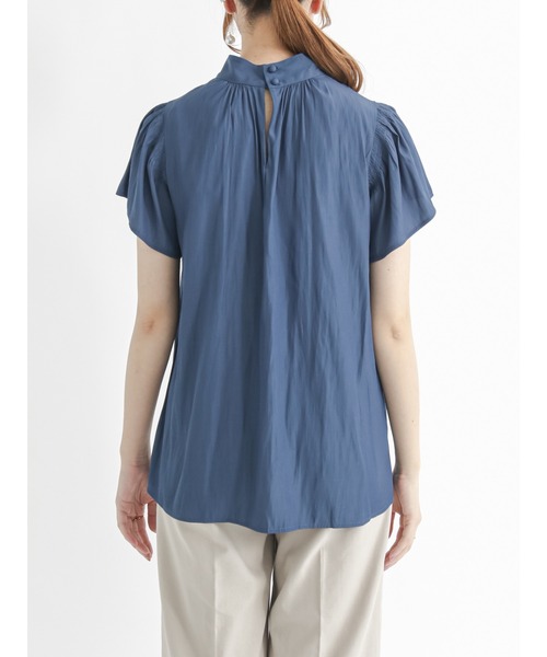 Te chichi(テチチ)の「スタンドカラーシャーリングブラウス(シャツ/ブラウス・レディース・グレー/ブルー/チャコール・フリ-)」の13枚目の写真