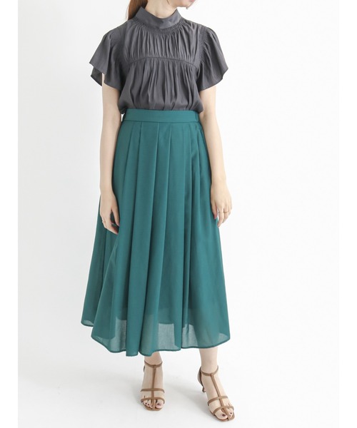 Te chichi(テチチ)の「スタンドカラーシャーリングブラウス(シャツ/ブラウス・レディース・グレー/ブルー/チャコール・フリ-)」の10枚目の写真